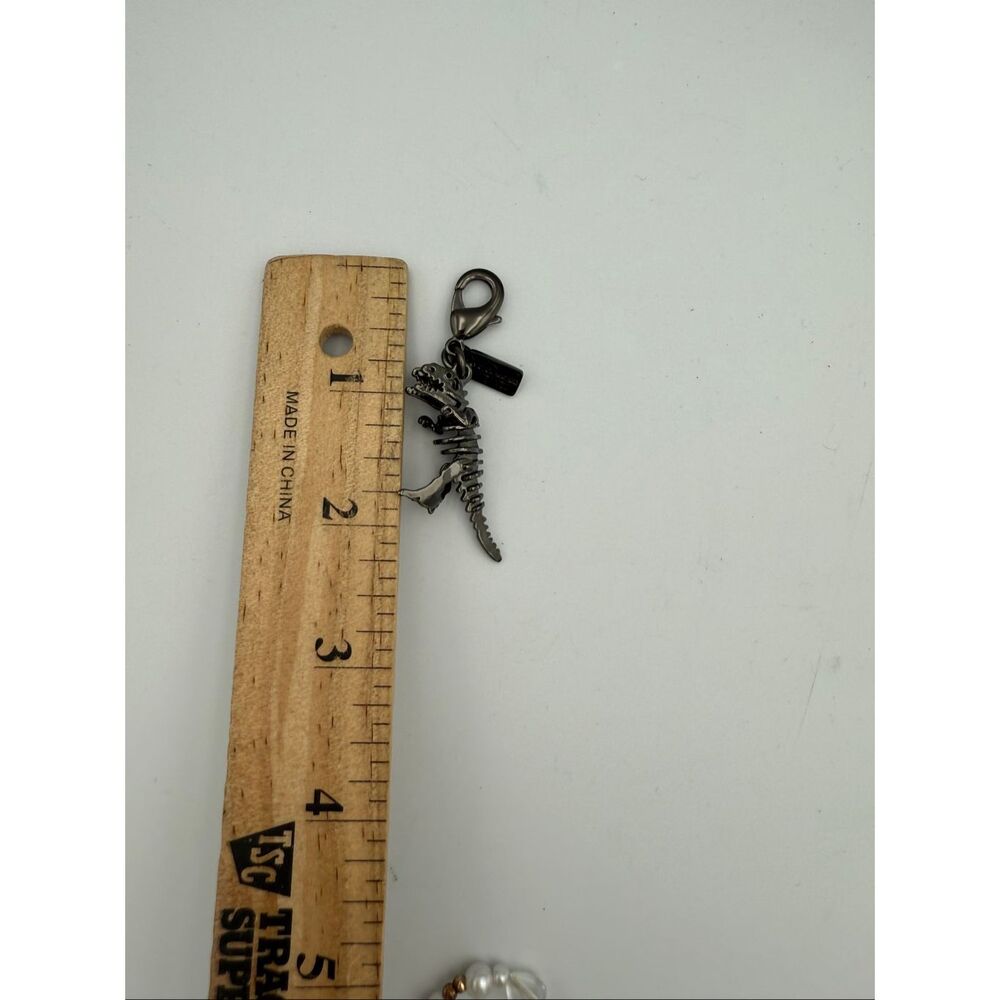 Coach Rare Rexy Dinosaur Dinky Rogue Charm Gunmetal - Picture 6 of 6